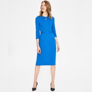 Boden Mia Ottoman Dress. Blue. Elegant Blue Midi Dress